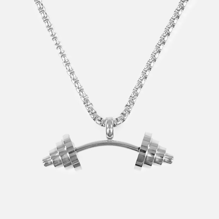Gym Weights 1¾" Pendant with Chain Necklace - Stainless Steel