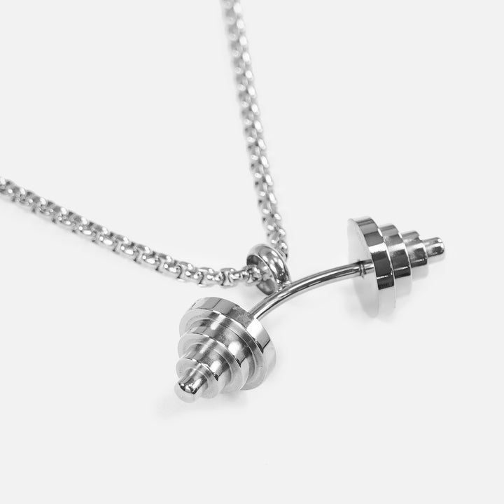 Gym Weights 1¾" Pendant with Chain Necklace - Stainless Steel