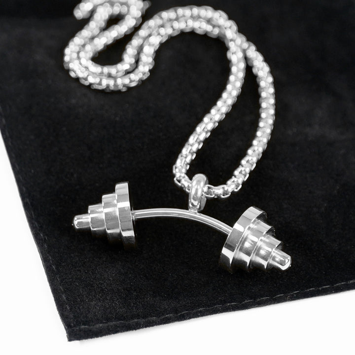 Gym Weights 1¾" Pendant with Chain Necklace - Stainless Steel