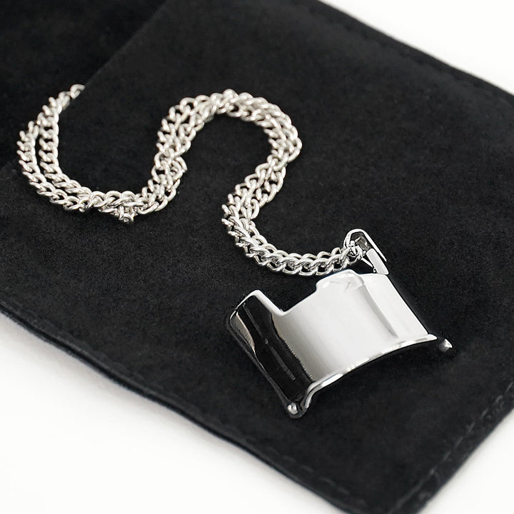 Helmet Visor Pendant with Chain Kids Necklace - Stainless Steel