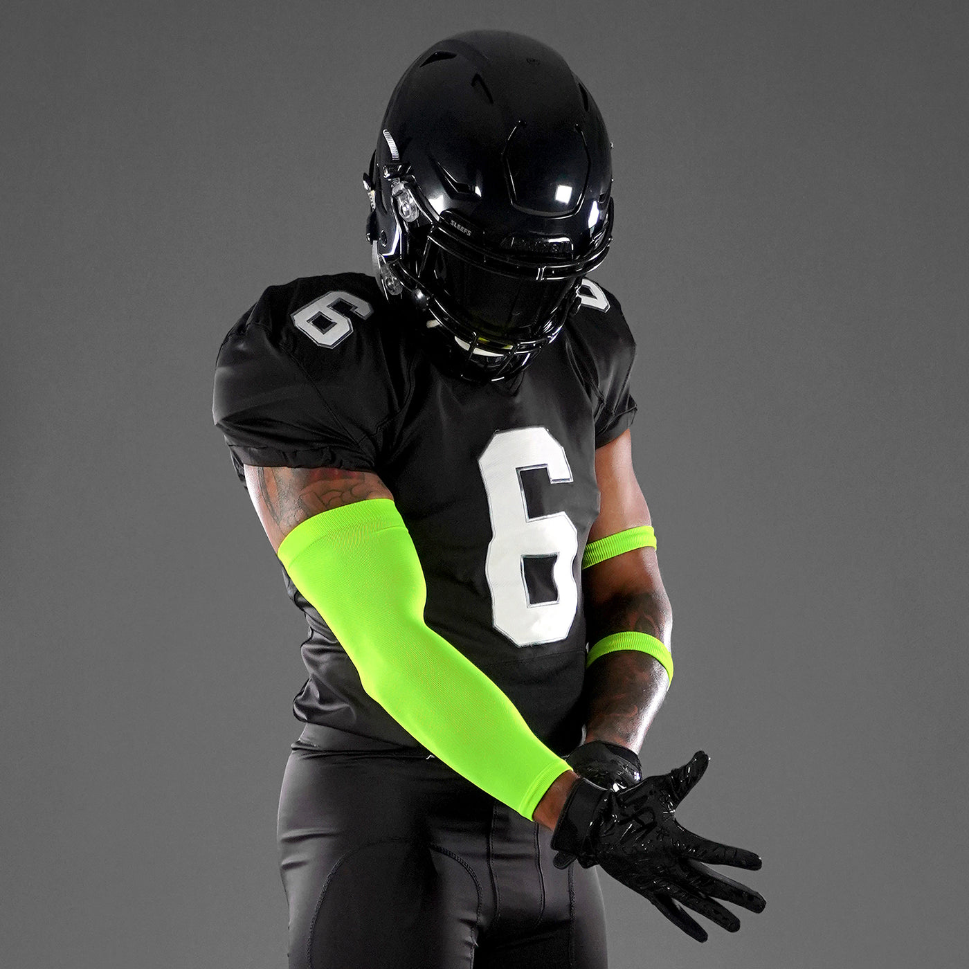 Hot Green One Size Fits All Football Arm Sleeve 