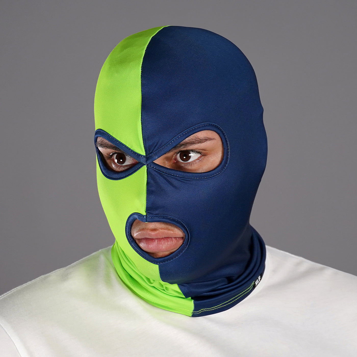 Hot Green Navy Blue 3 Hole Ski Mask