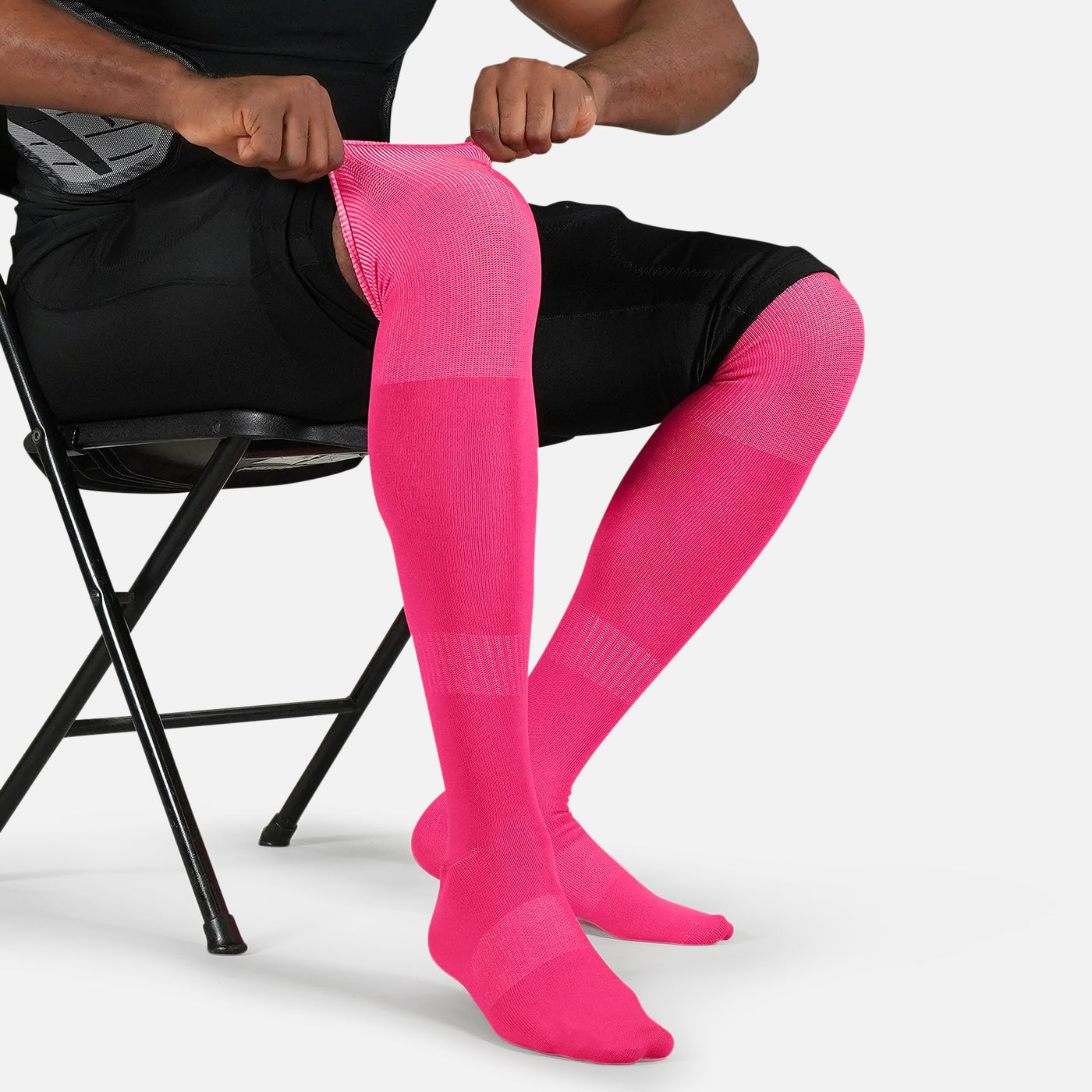 Striped Over the Knee Socks in Baby Pink and Hot Pink - The Sugarpuss  Collection