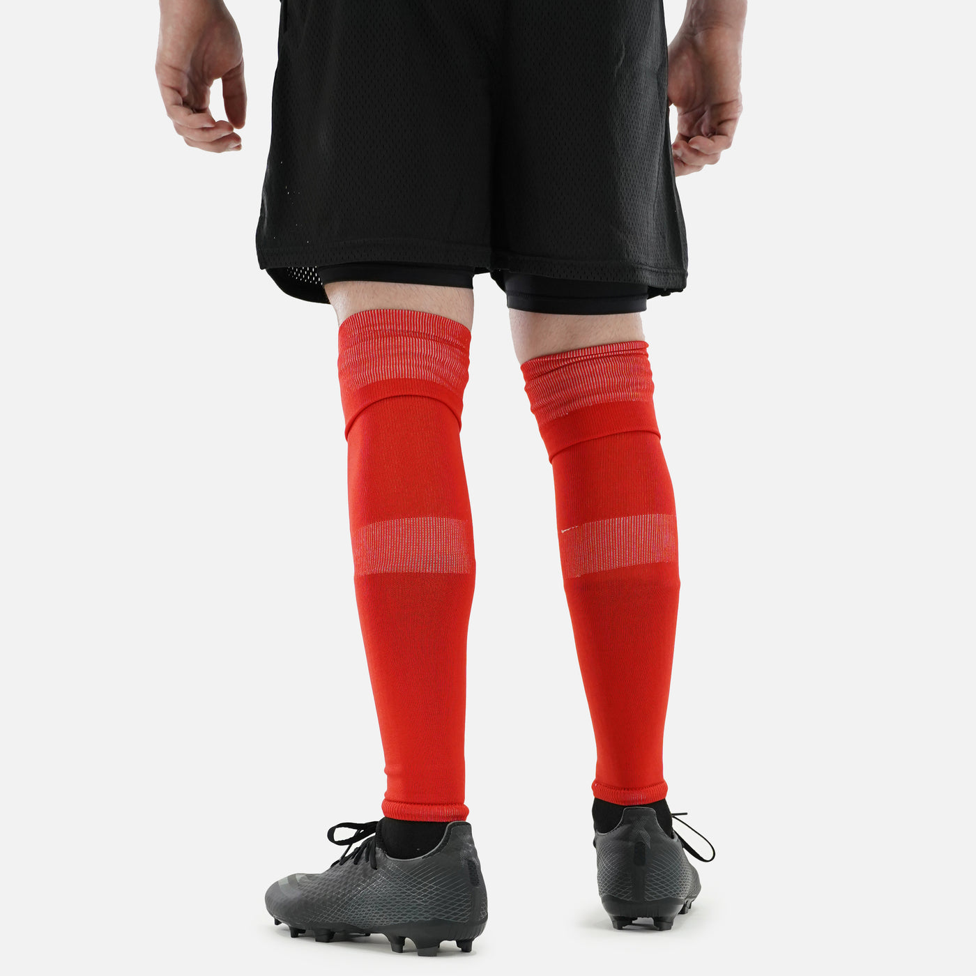 Hue Red Long Soccer Leg Sleeves