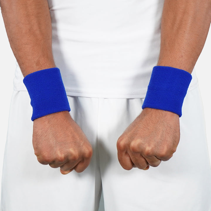 Hue Royal Blue Cotton Wristbands (Pair)