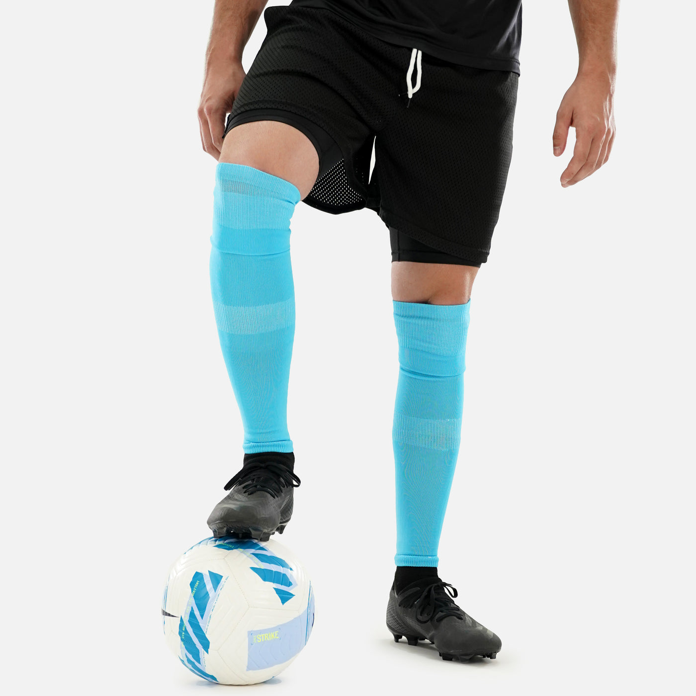 Hue Sky Blue Long Soccer Leg Sleeves