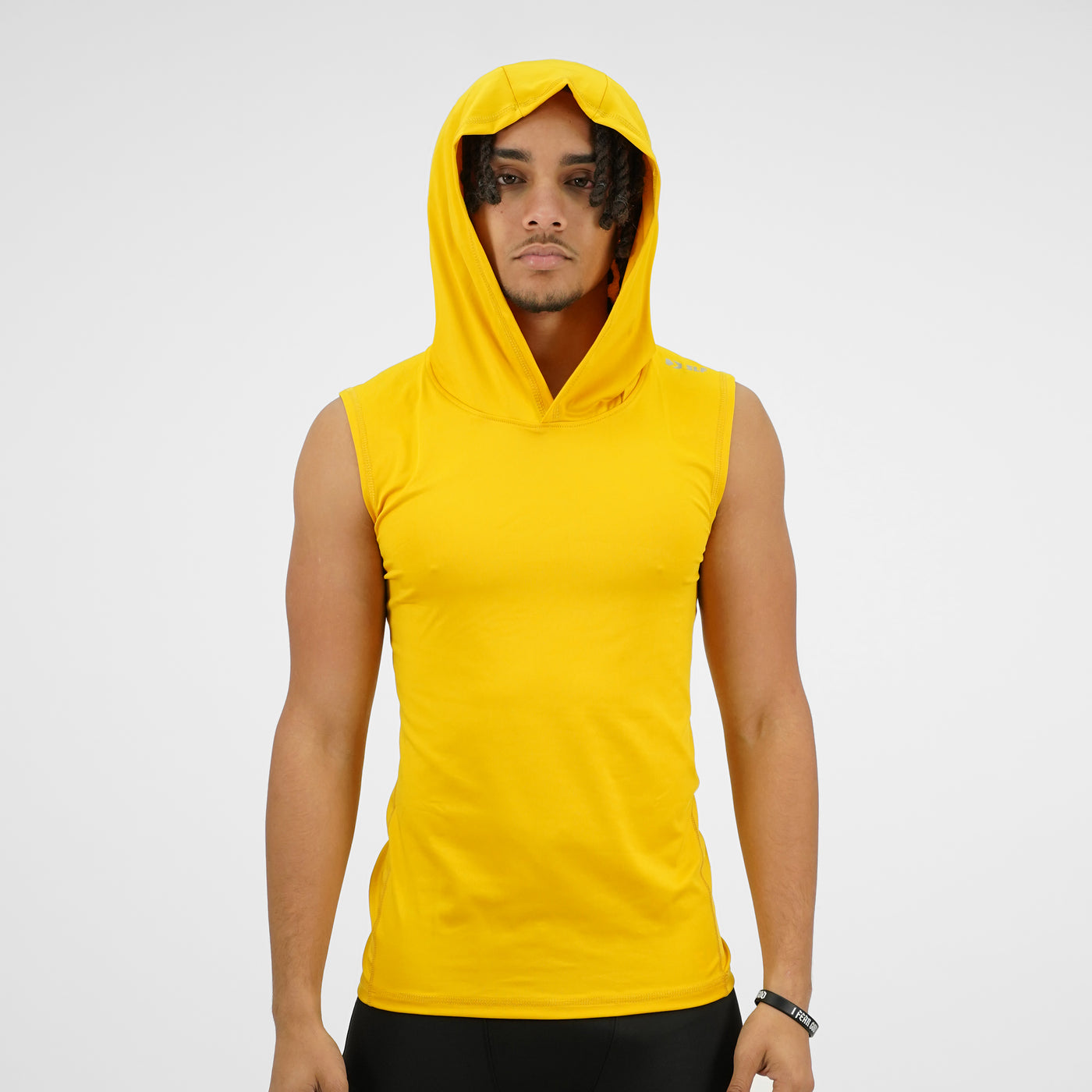 Hue Yellow Gold Sleeveless Compression Hoodie