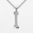 I Letter Pendant with Chain Necklace - Stainless Steel