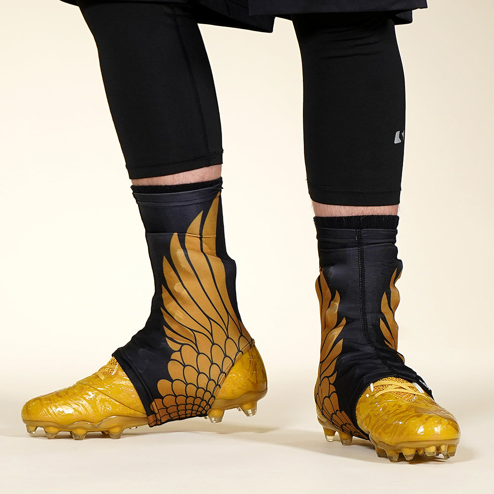 Icarus Black Gold Spats / Cleat Covers