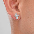 Iced Out Cross 10mm Earrings Sterling Silver