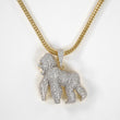 Iced Out Golden Gorilla Pendant with Chain Necklace