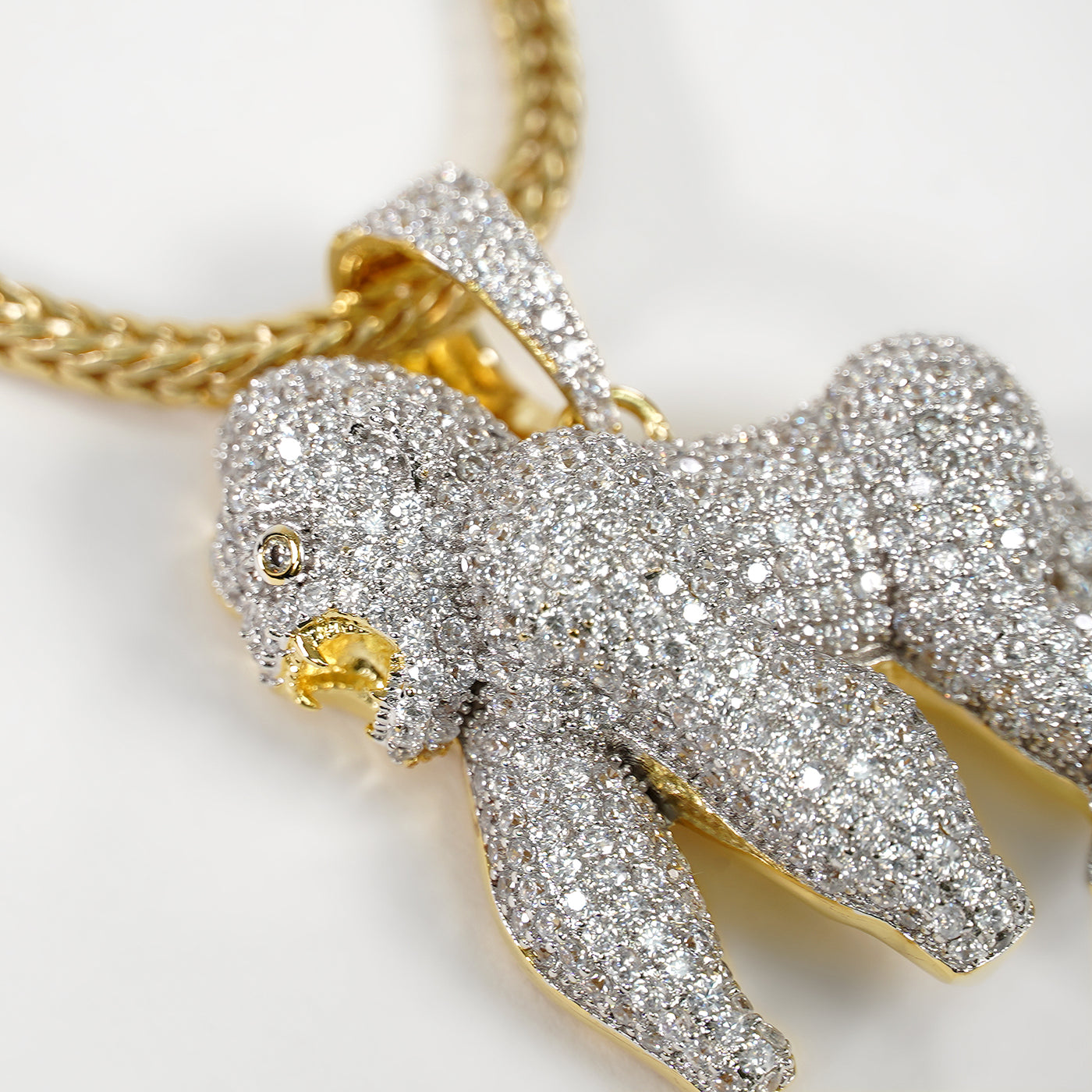 Iced Out Golden Gorilla Pendant with Chain Necklace