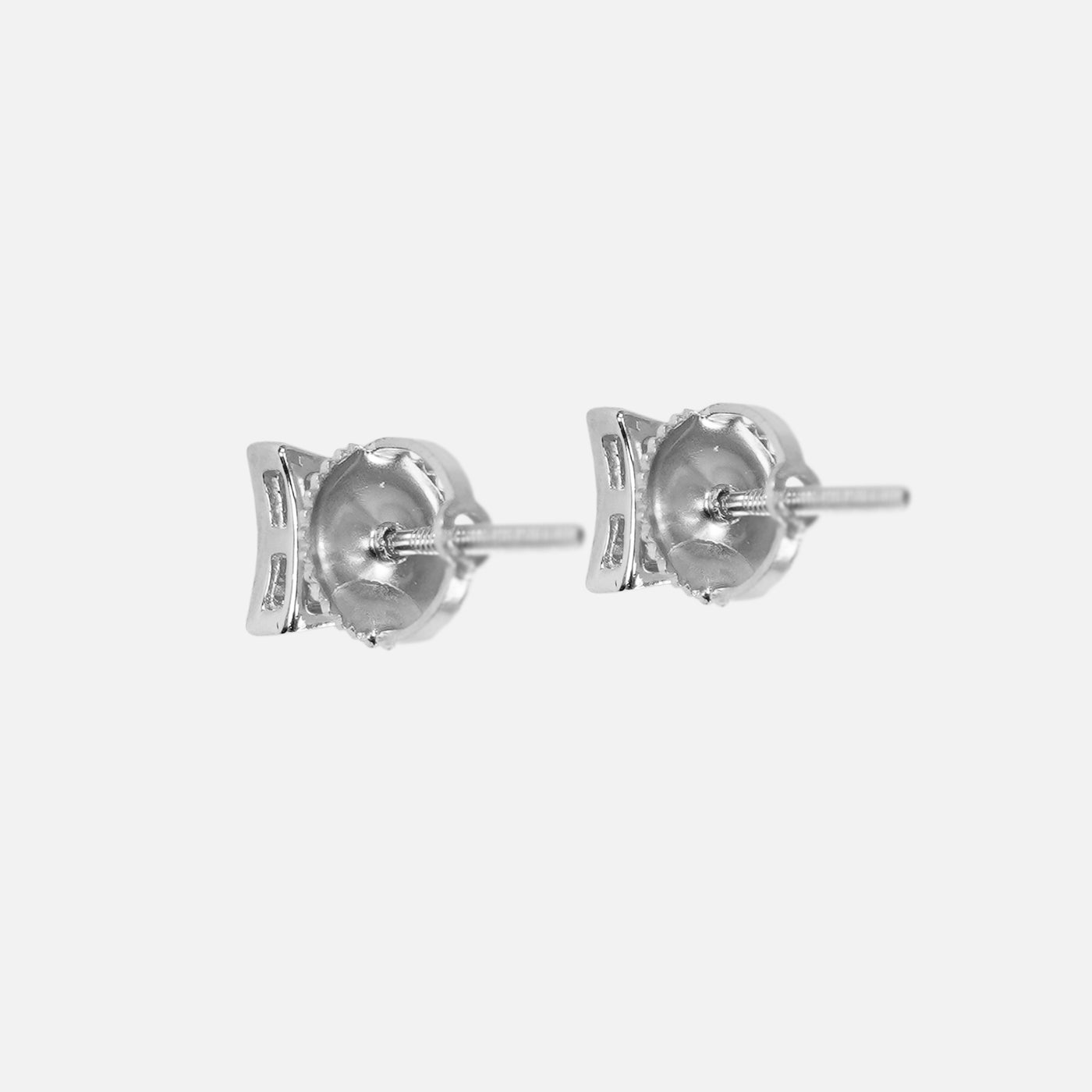 Iced Out Square 5mm Earrings Sterling Silver