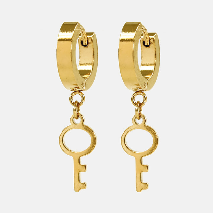 Keys Earrings - Gold Plated Stainless Steel