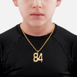 84 Number Pendant with Chain Kids Necklace - Gold Plated Stainless Steel