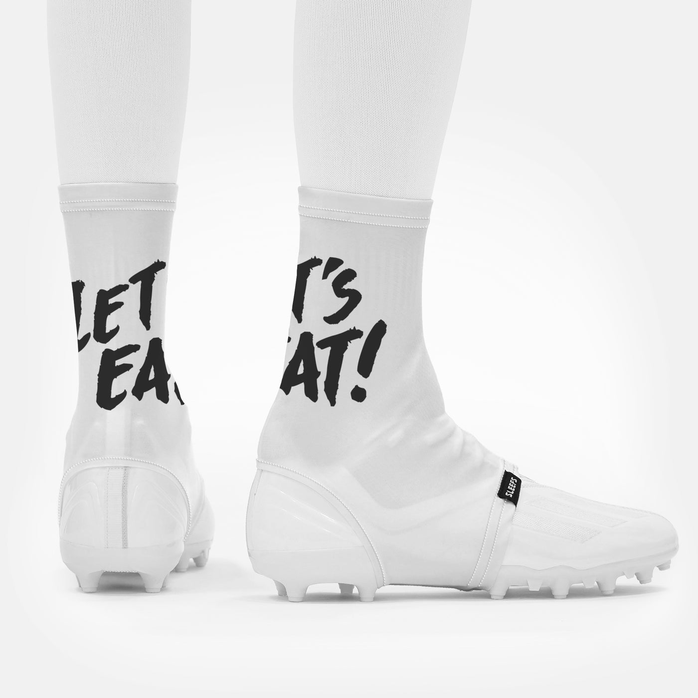 Let's Eat White Spats / Cleat Covers