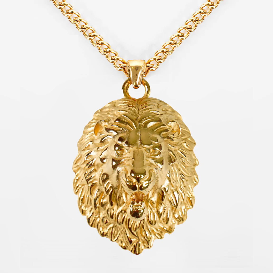 Lion Pendant with Chain Necklace - Gold Plated Stainless Steel – SLEEFS