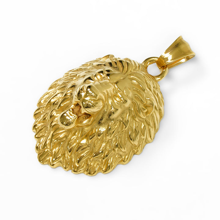 Lion Pendant with Chain Necklace - Gold Plated Stainless Steel