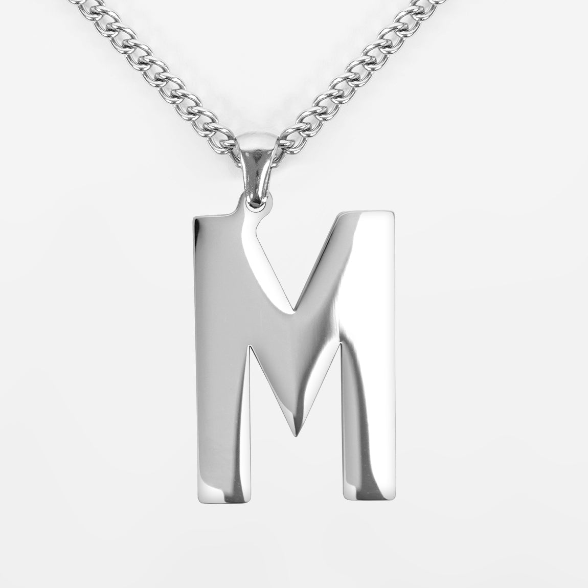 M Letter Pendant with Chain Kids Necklace - Stainless Steel – SLEEFS