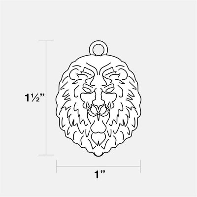 Lion Pendant with Chain Kids Necklace - Gold Plated Stainless Steel
