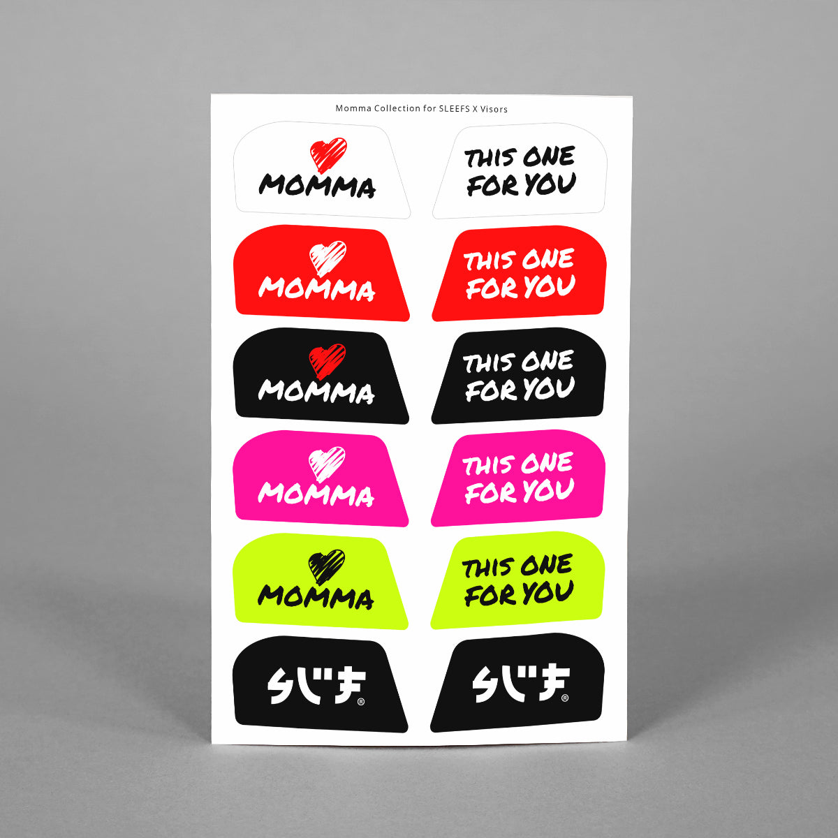Momma Stickers for Helmet Visor Tabs SLEEFS