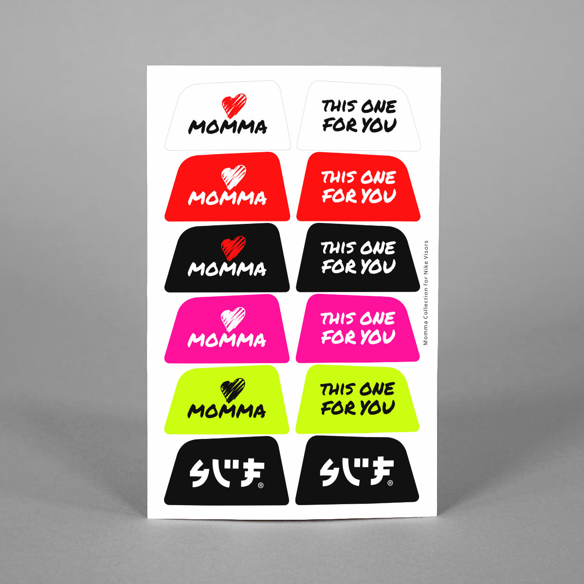 Momma Stickers for Helmet Visor Tabs