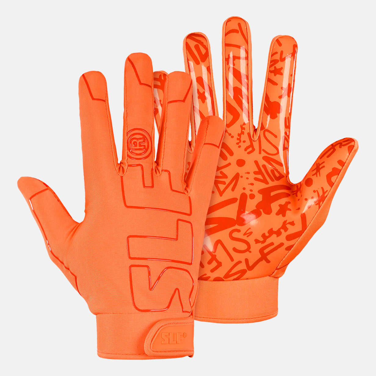 Hot Orange Sticky Football Receiver Gloves