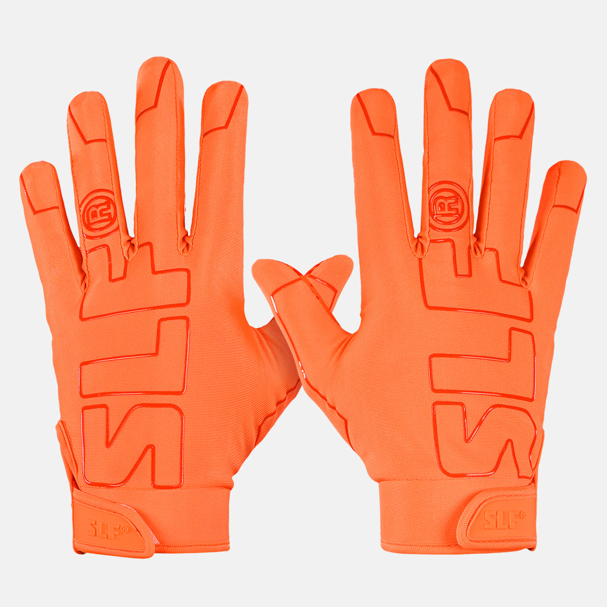 Hot Orange Sticky Football Receiver Gloves