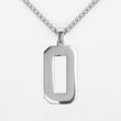 O Letter Pendant with Chain Necklace - Stainless Steel