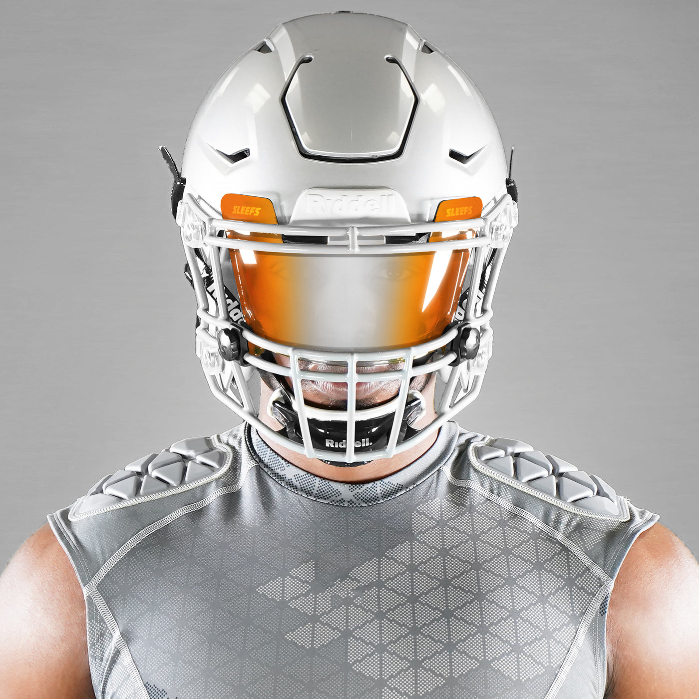 Orange Machine Silver Helmet Eye-Shield Visor