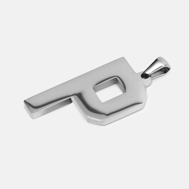 P Letter Pendant with Chain Kids Necklace - Stainless Steel