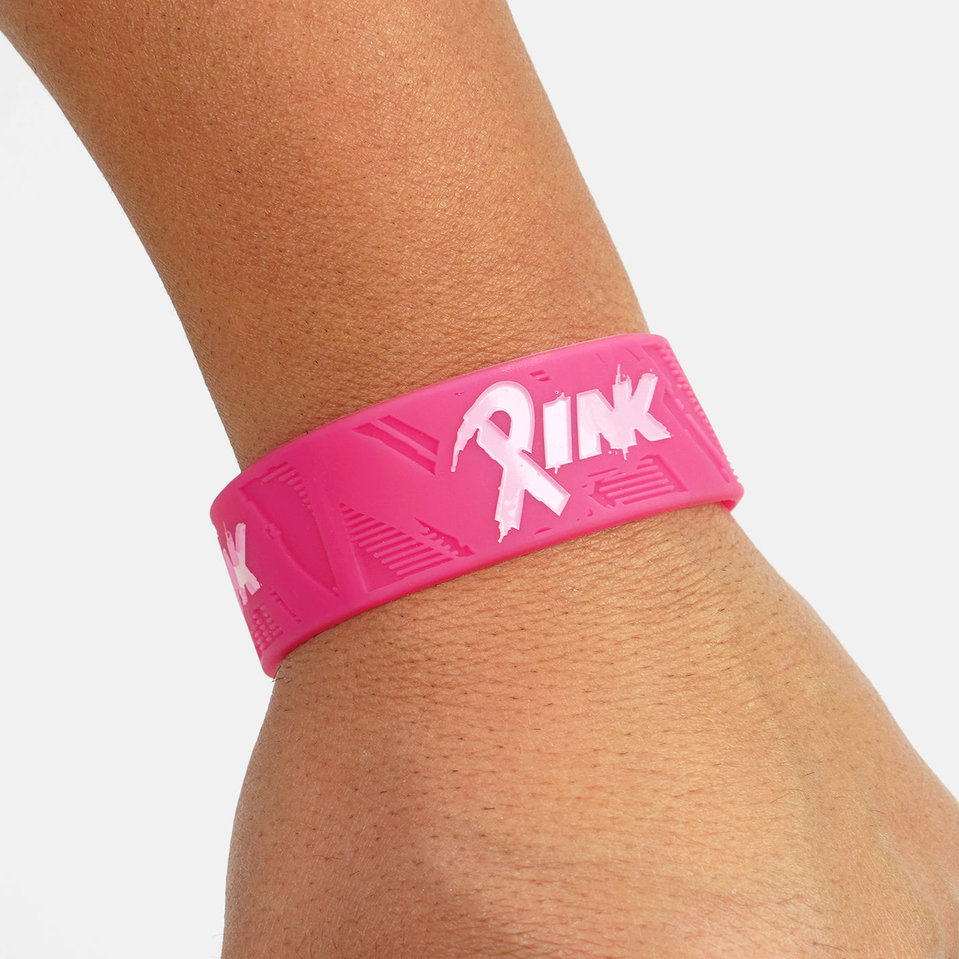 Pink Ribbon 1 Inch Wristband