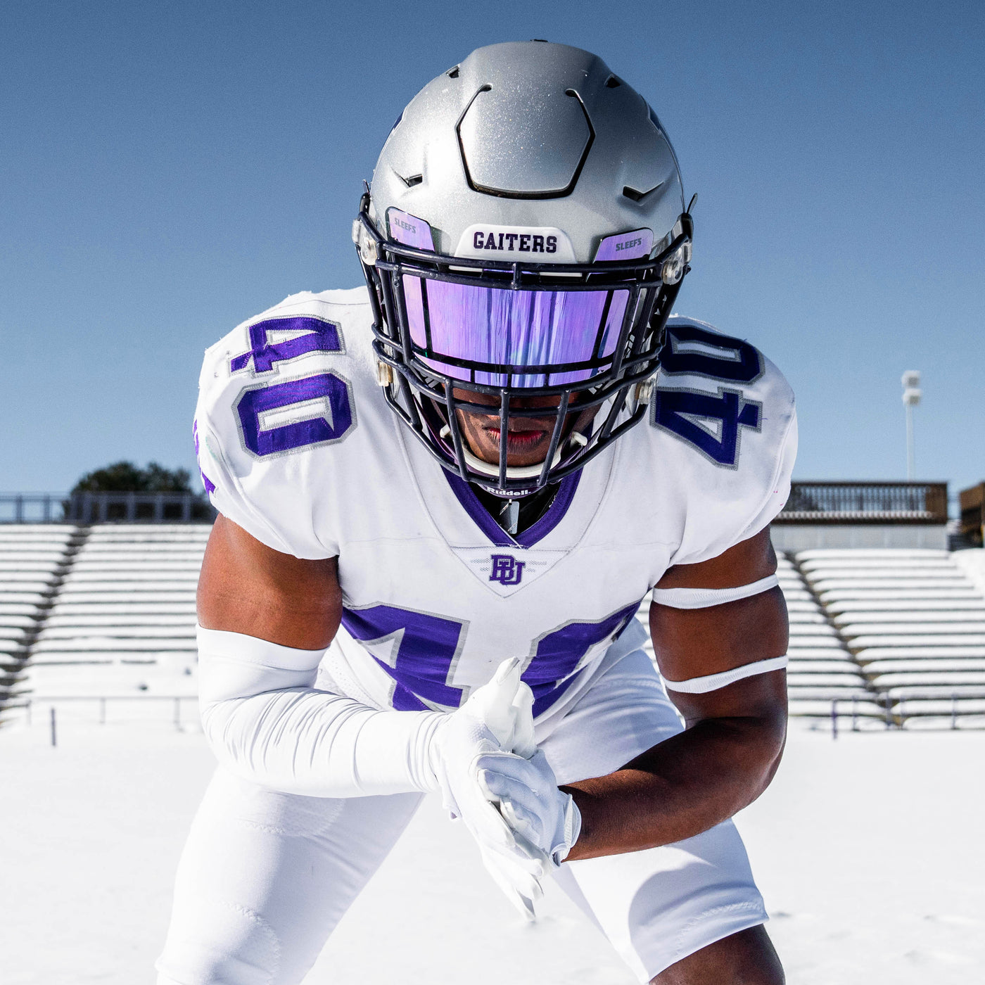 Purple Machine Silver Helmet Eye-Shield Visor