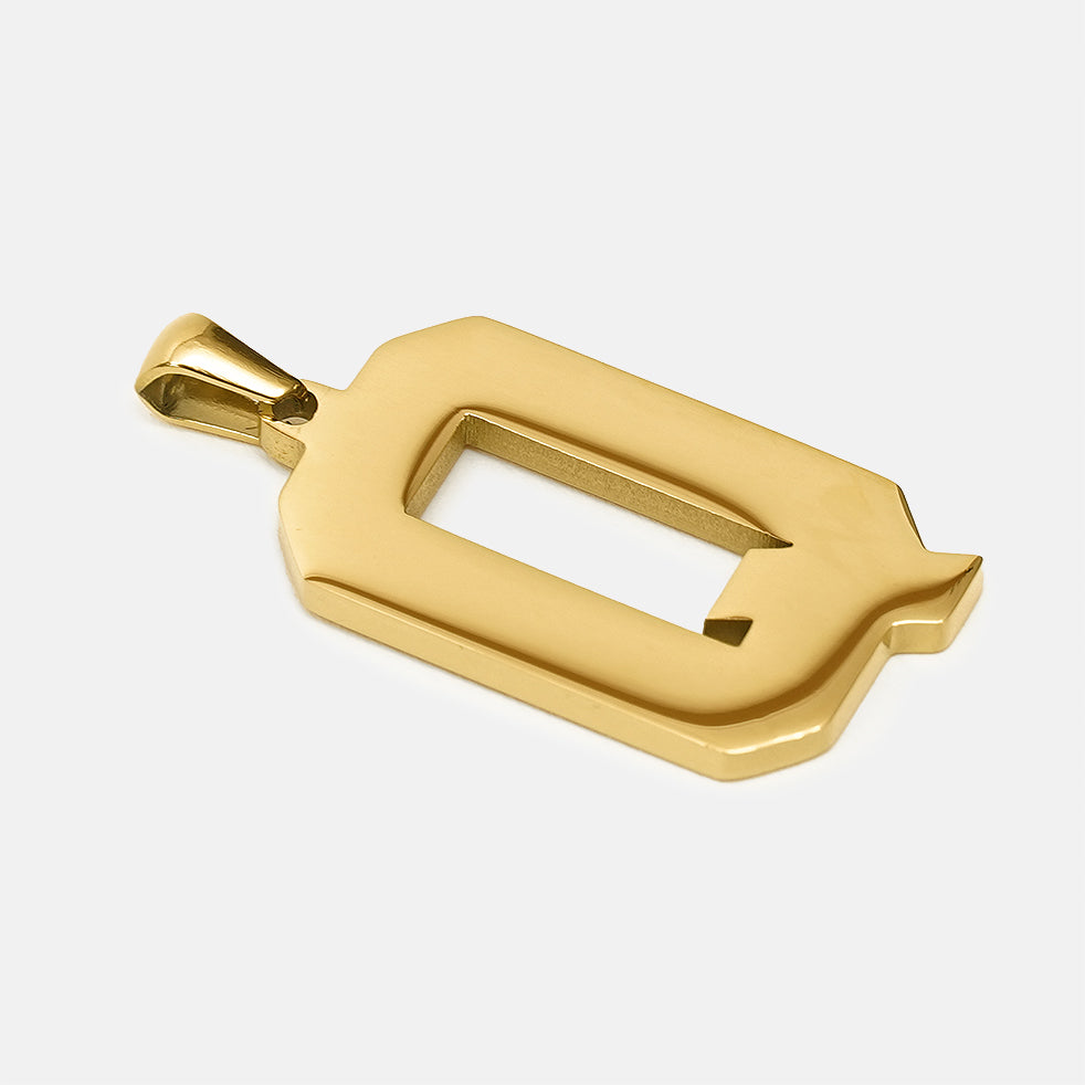 Q Letter Pendant with Chain Kids Necklace - Gold Plated Stainless Steel