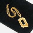 Q Letter Pendant with Chain Necklace - Gold Plated Stainless Steel