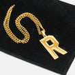 R Letter Pendant with Chain Kids Necklace - Gold Plated Stainless Steel