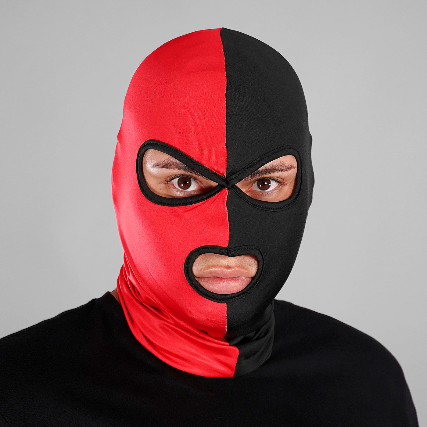 Red Black 3 Hole Ski Mask