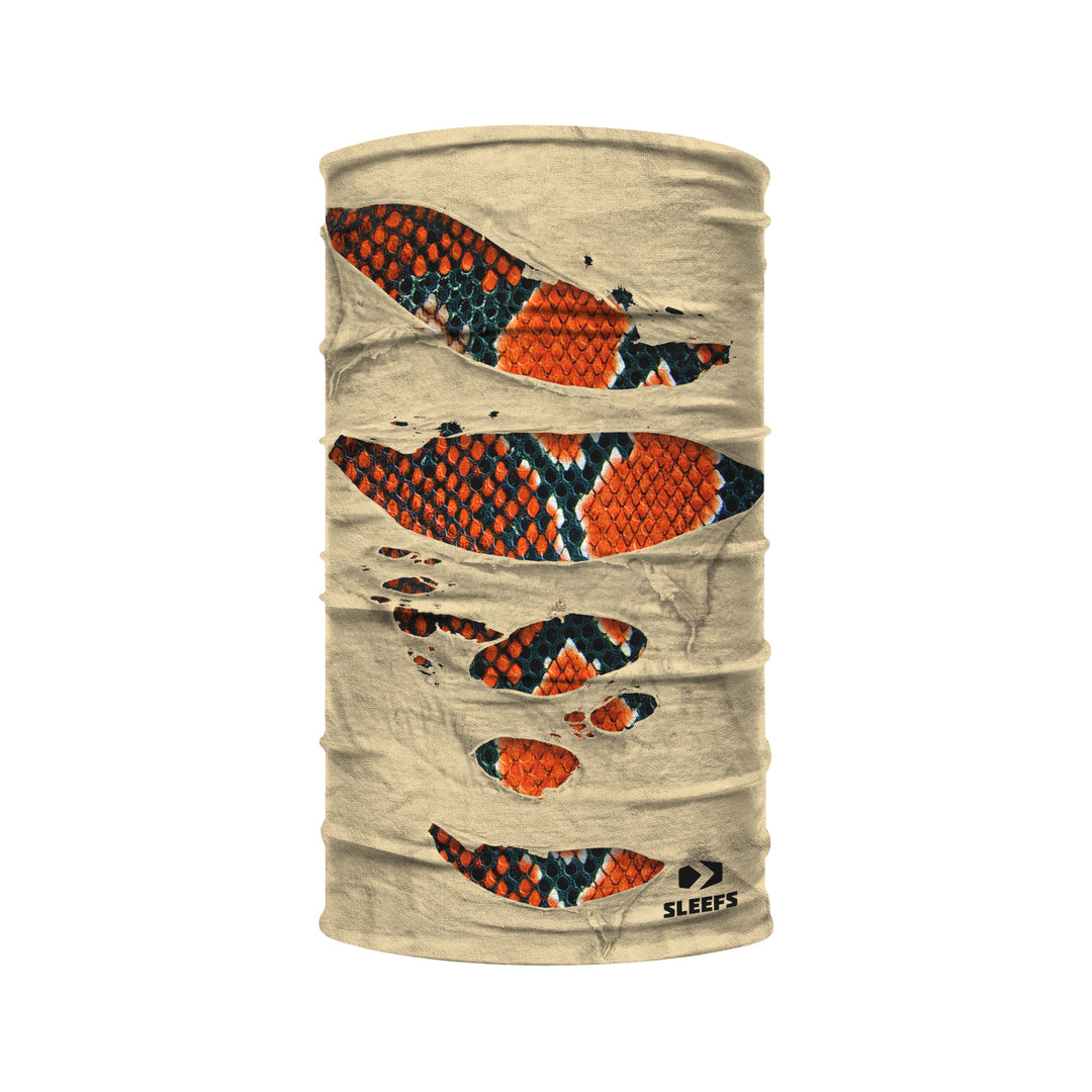 Ripped Orange Snake Skin Kids Neck Gaiter