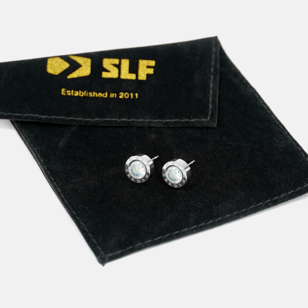 Roman Numeral Stud Earrings - Stainless Steel