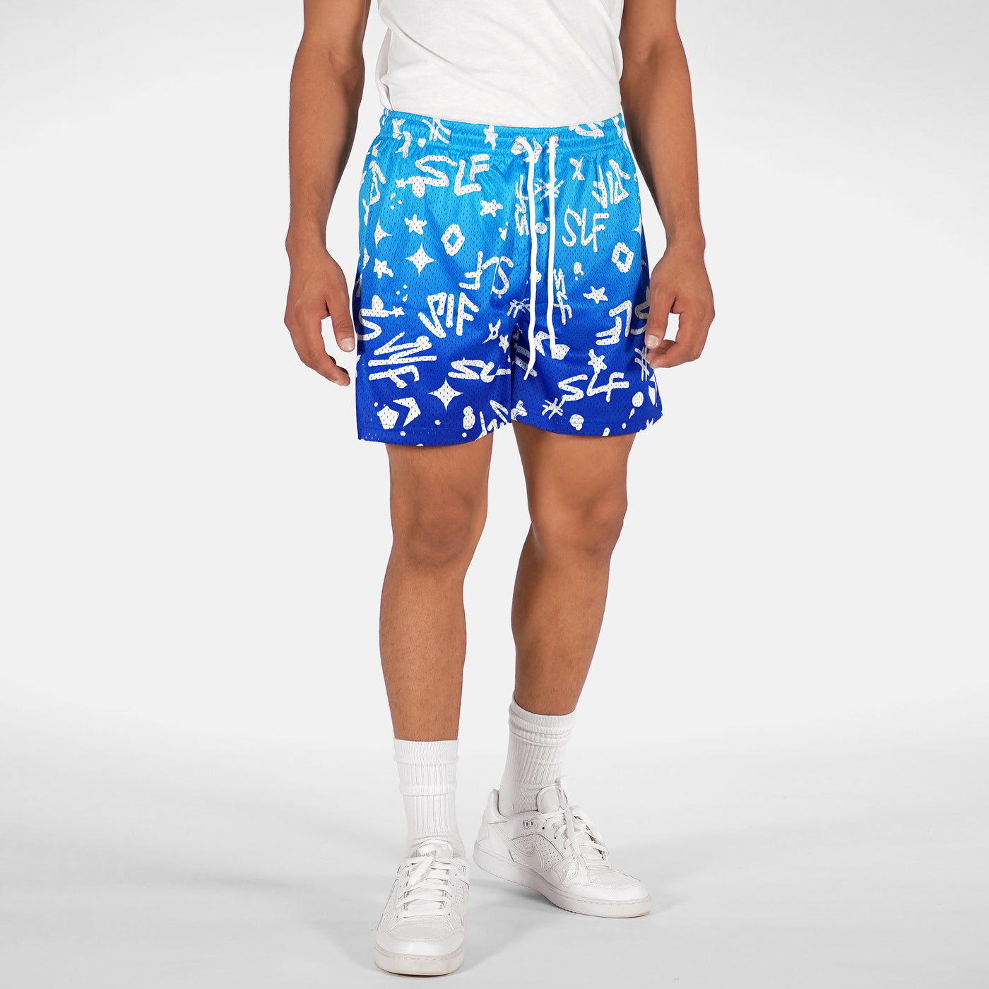 SLF Bluish Blue Color Clash Shorts - 7&quot;