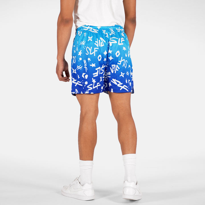 SLF Bluish Blue Color Clash Shorts - 7"