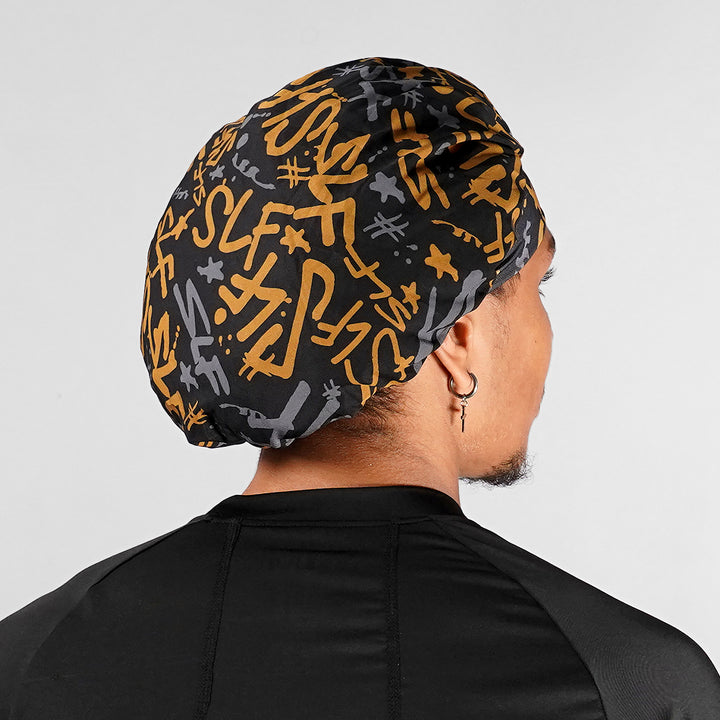SLF Pattern Black Gold Bonnet