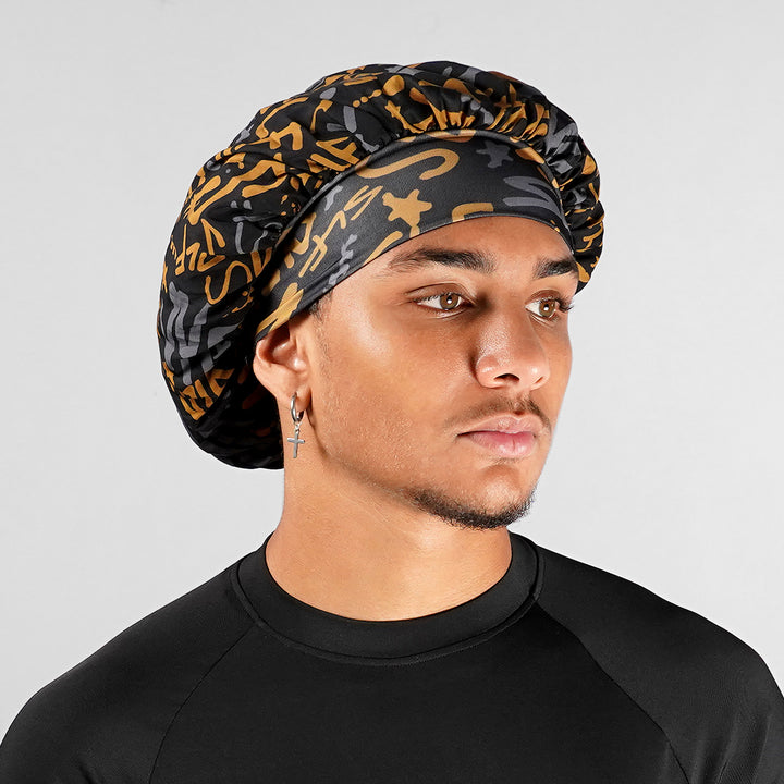 SLF Pattern Black Gold Bonnet