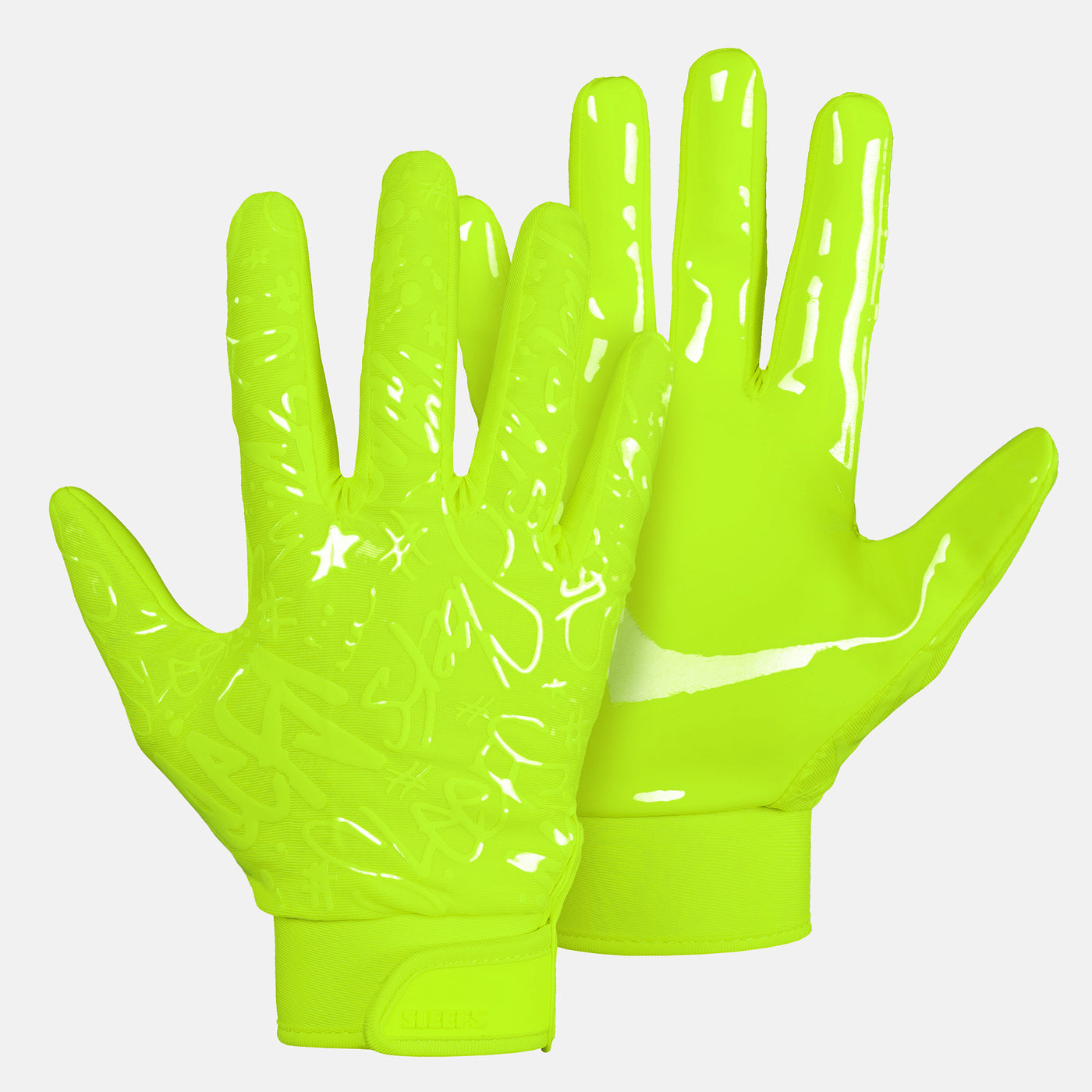 Safety Yellow Sticky Football Receiver Gloves
