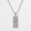 Silver 100 Bill Money Benjamin Pendant with Chain Necklace