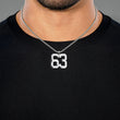 63 Number Pendant with Chain Necklace - Stainless Steel