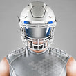 Cobalt Blue Silver Machine Helmet Eye-Shield Visor