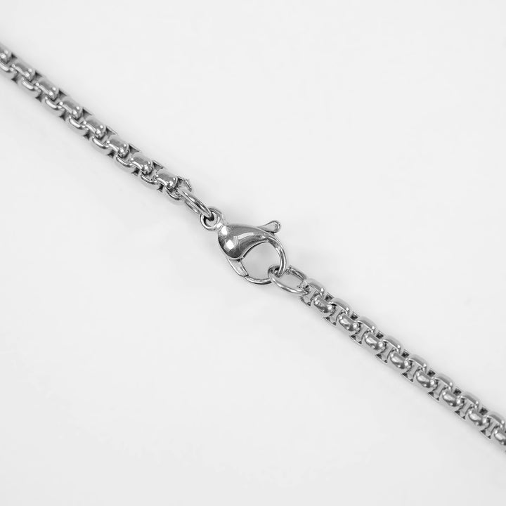 Silver USA Flag Pendant with Chain Necklace