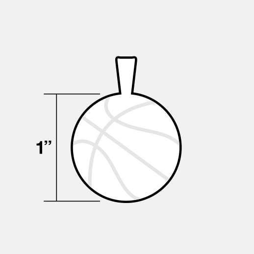 Basketball Pendant with Chain Necklace - Gold Plated Stainless Steel