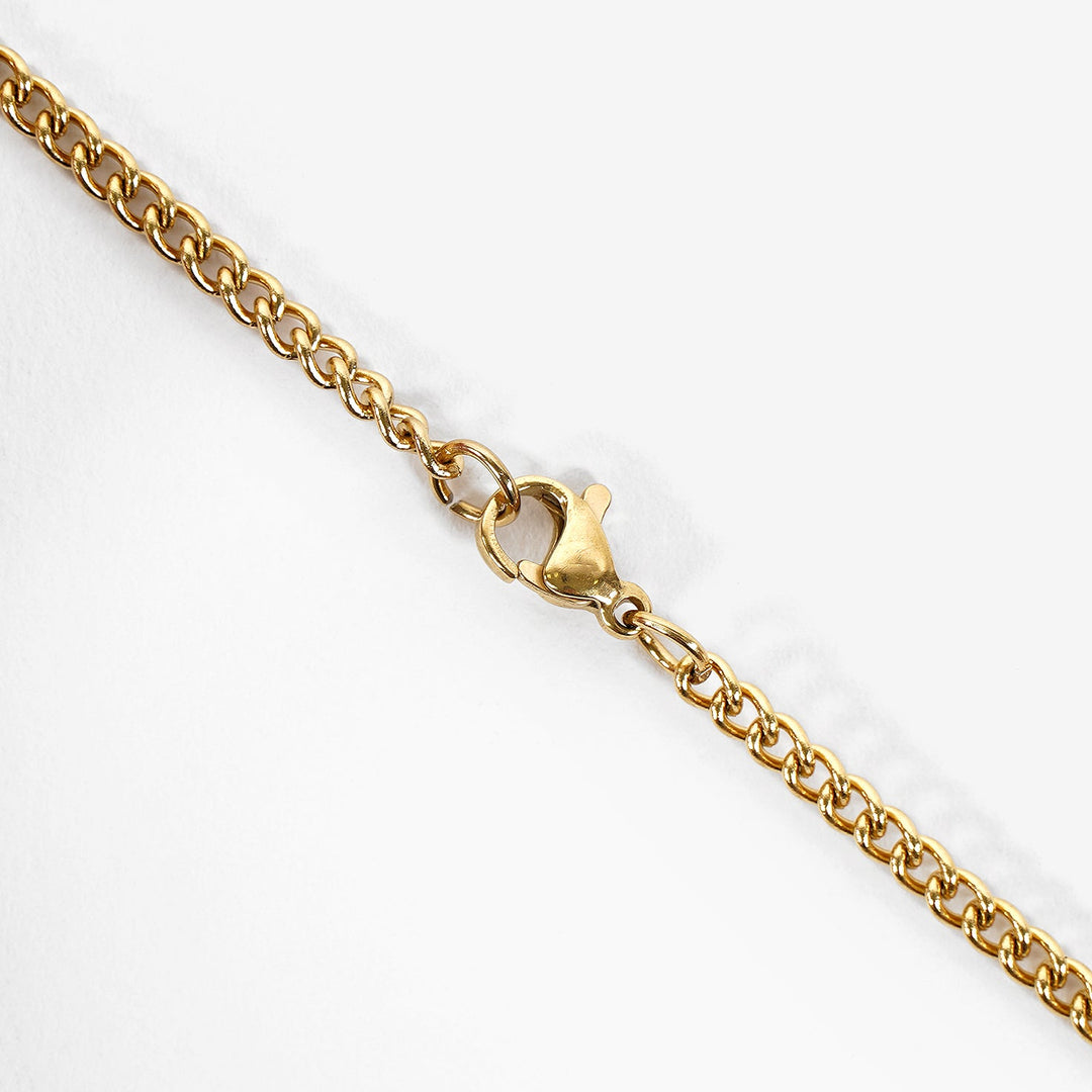 51 Number Pendant with Chain Kids Necklace - Gold Plated Stainless Steel
